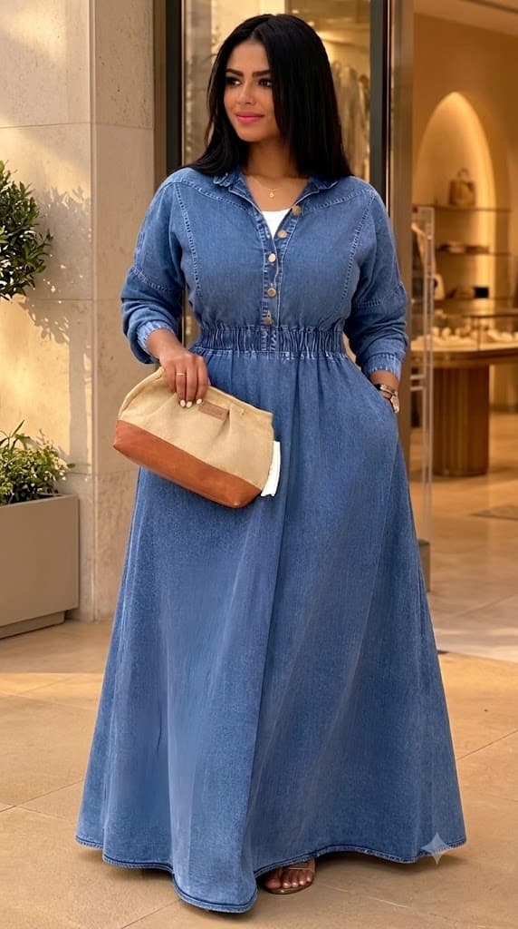 Robe midi cintrée à manches courtes