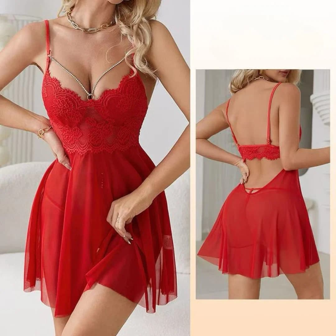 Nuit d'Élégance – Babydoll Romantique Dentelle & Transparence