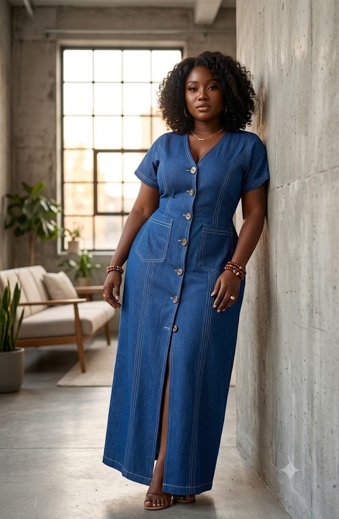 Robe chemise en jean délavé